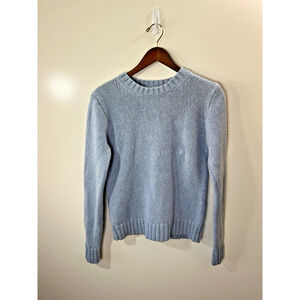 J. Crew Womens Wool Blend Sweater Size M Blue Preppy Academia Minimalist Classic